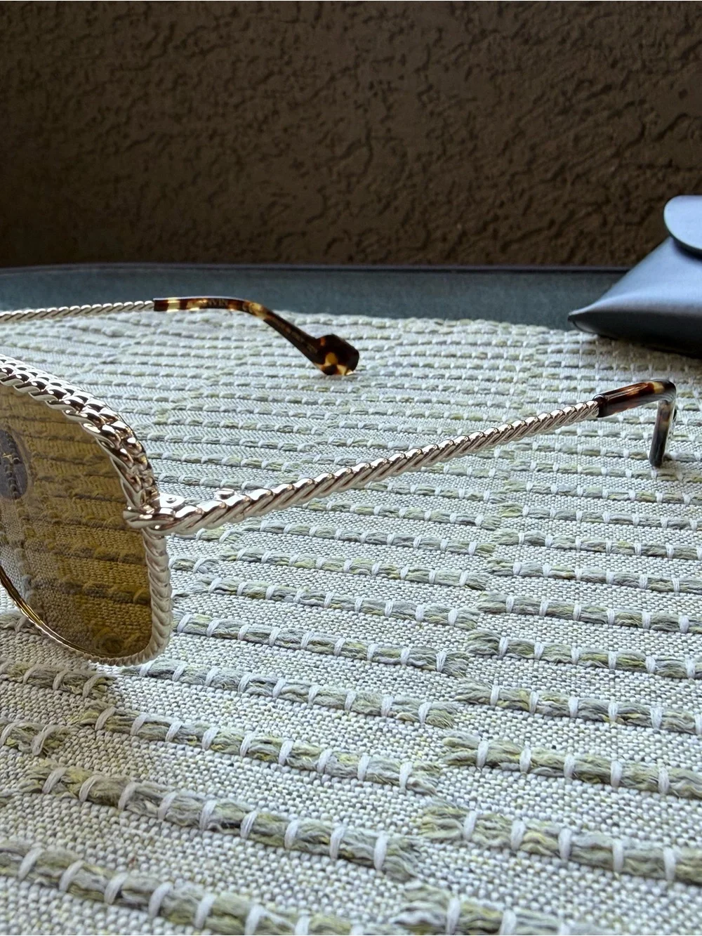 Lanvin LNV128S 733 Gold Rope-Detail Sunglasses Brown Khaki Lens 58mm Italy